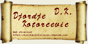 Đorđe Kotorčević vizit kartica